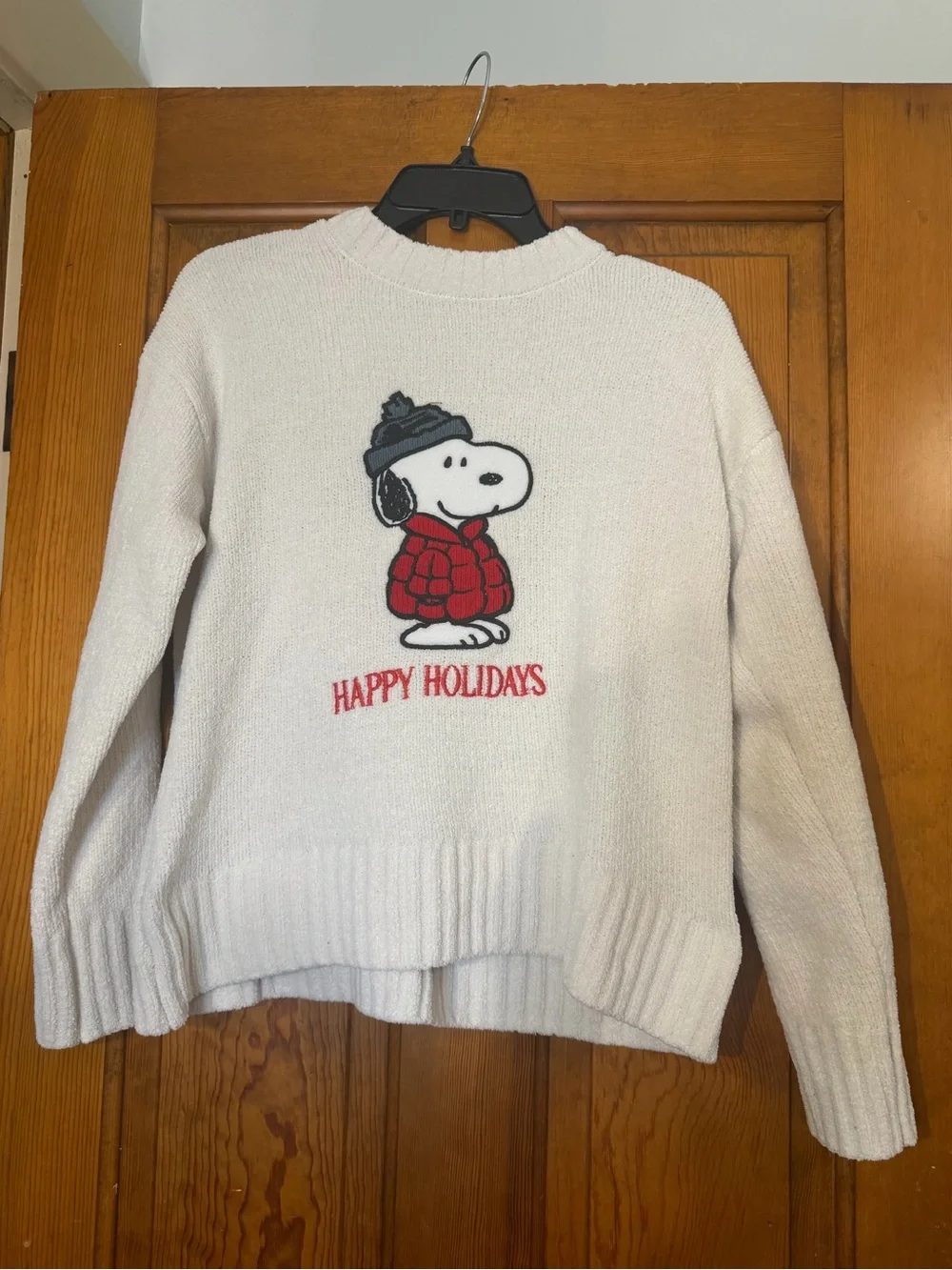 Peanuts Cream Crewneck Sweater with Snoopy Graphic